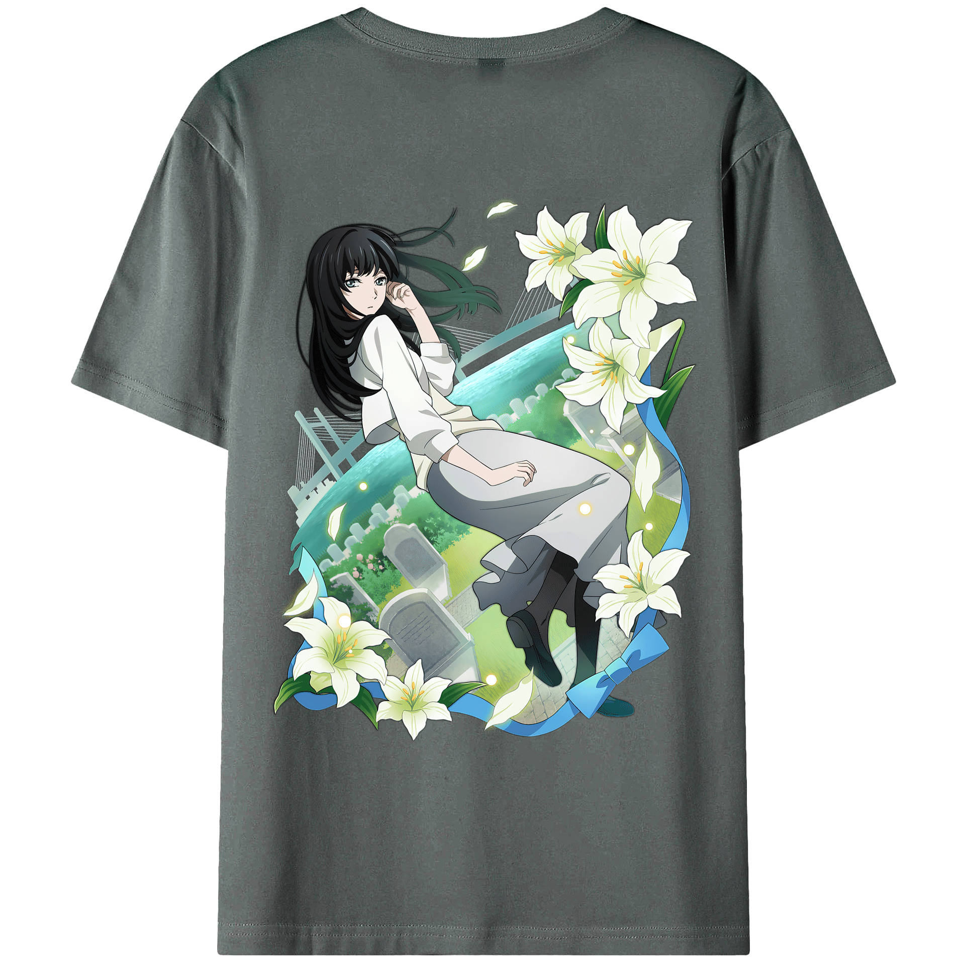 （画像用） 文豪ストレイドッグス Bungo Stray Dogs 綿100％ メンズ半袖Tシャツ（バックプリント） 通気性